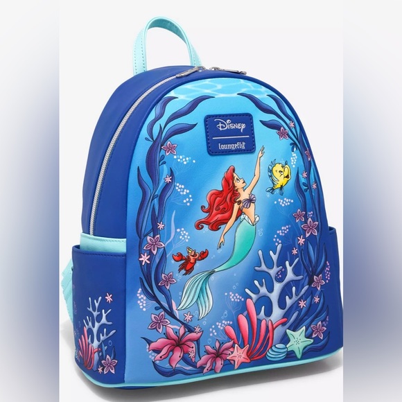 Loungefly Disney The Little Mermaid Under The Sea Mini Backpack New - Picture 2 of 10